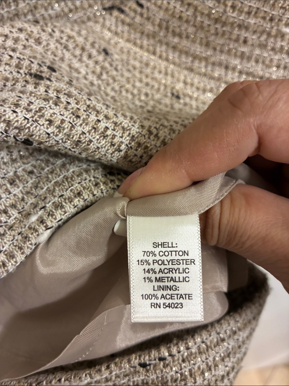 Banana Republic Beige Tweed Mini Skirt with Black Trim Sz 6 - Picture 8 of 10